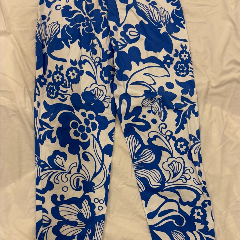 Floral Blue and White Pants